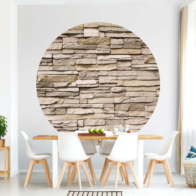 Wallpapers natural stone Asian Stonewall - Stone Wall From Large Light Coloured Stones