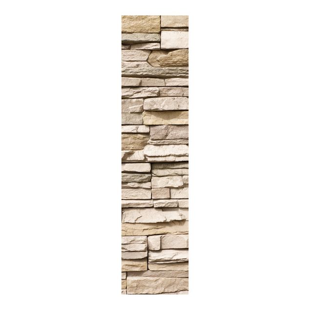 Patterned curtain panels Asian Stonewall - Stone Wall From Large Light Coloured Stones