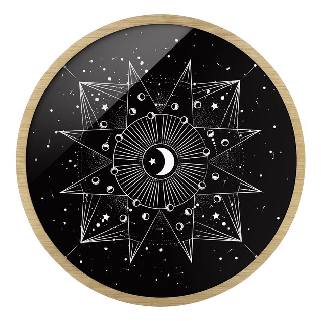 Black art prints Astrology Moon Magic Black