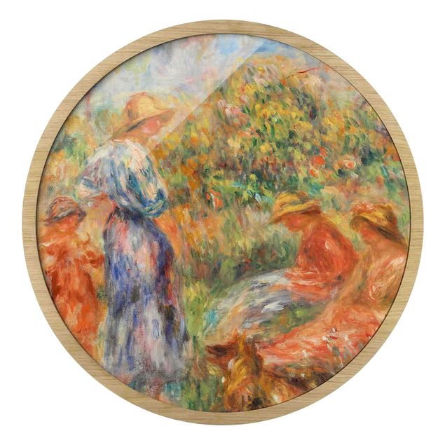 Prints modern Auguste Renoir - Three Women And Child In A Landscape