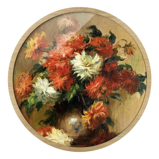 Prints floral Auguste Renoir - Still Life With Dahlias