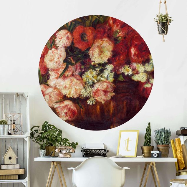 Rose flower wallpaper Auguste Renoir - Still Life With Peonies