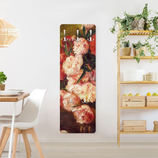 Wall mounted coat rack flower Auguste Renoir - Still Life With Peonies