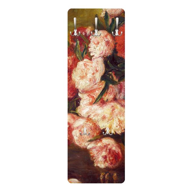 Wall mounted coat rack red Auguste Renoir - Still Life With Peonies