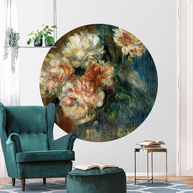 Rose flower wallpaper Auguste Renoir - Vase of Peonies