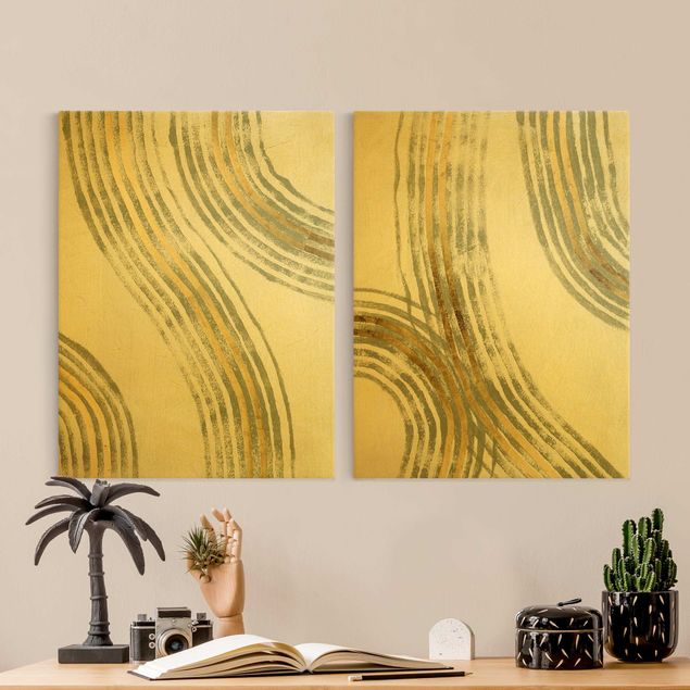 Prints Radiating Waves Gold Set
