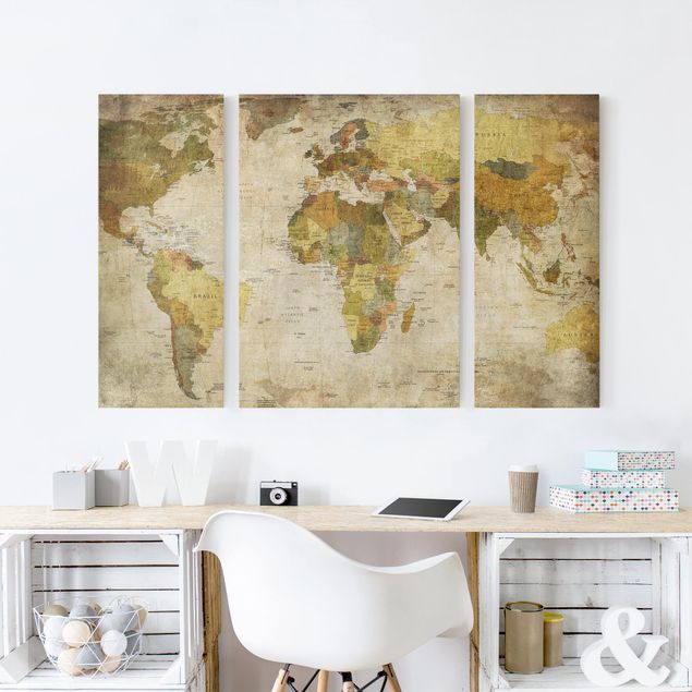 Prints vintage World map
