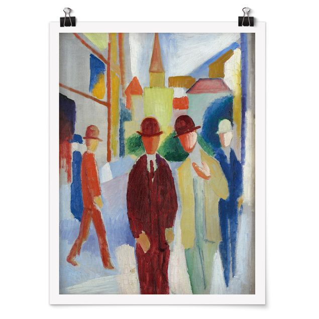 Art posters August Macke - Bright Street with People
