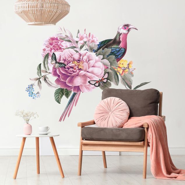 Butterfly wall decals Vintage Illustration Bird Of Paradise XXL