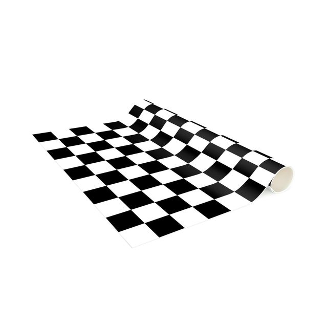 Modern rugs Geometrical Pattern Chessboard Black And White