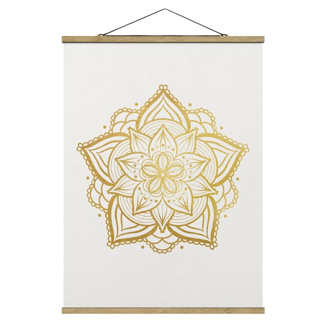Prints patterns Mandala Flower Illustration White Gold