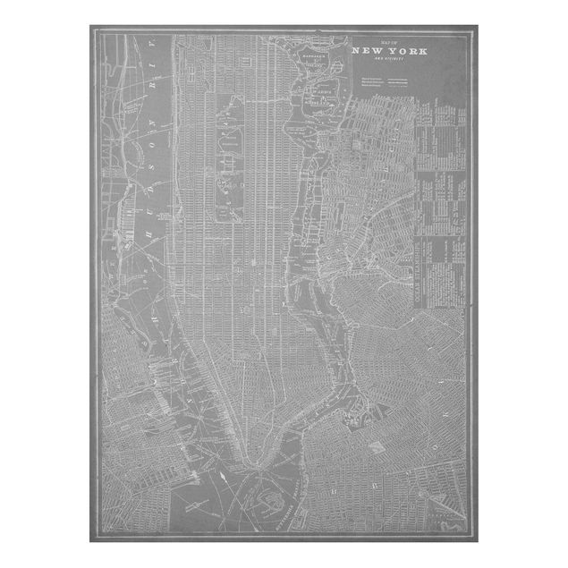 New York skyline print Vintage Map New York Manhattan
