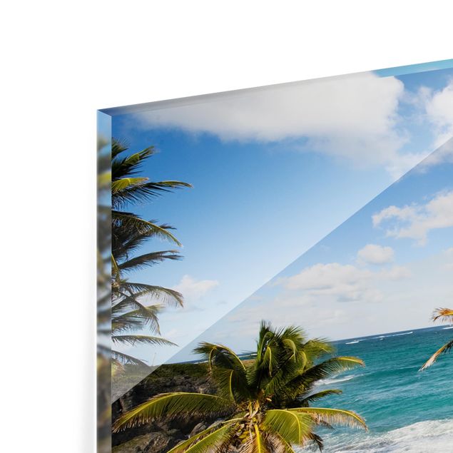 Glass Splashback - Beach Of Barbados - Panoramic