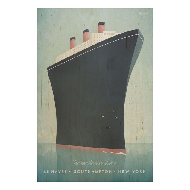 Wood prints landscape Travel Poster - Cruise Ship