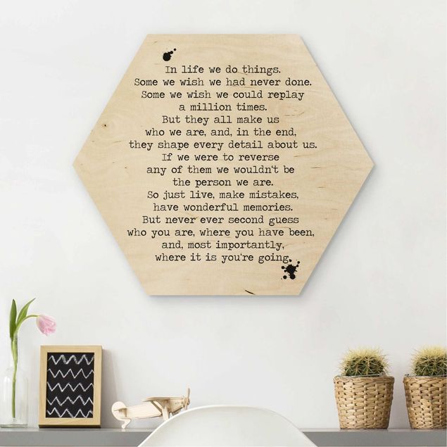 Wood prints sayings & quotes In Life We ​​Do Things