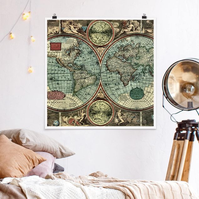 Map prints The Old World