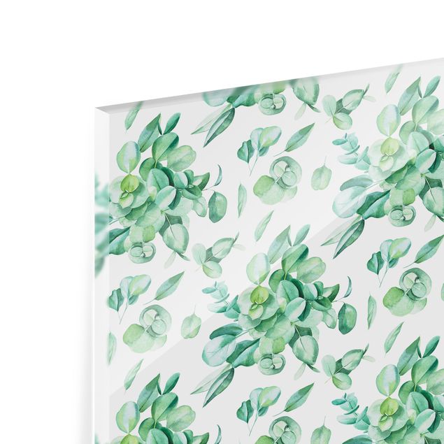 Splashback - Watercolour Eucalyptus Bouquet Pattern - Landscape format 3:2