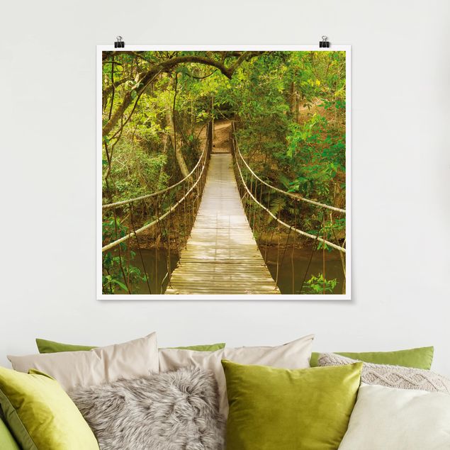 Landscape canvas prints Jungle Bridge