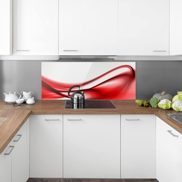 Glass splashback abstract Red Touch