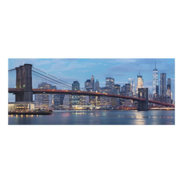 Glass splashbacks Brooklyn Bridge Manhattan New York