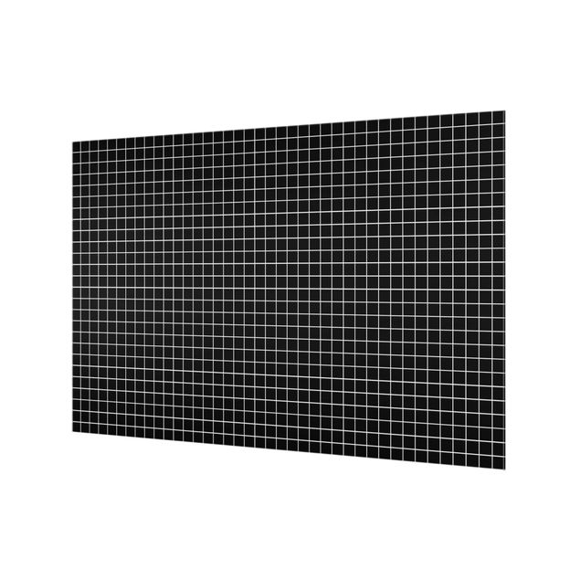 Glass Splashback - Mosaic Tiles Black Matt - Landscape 2:3