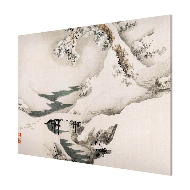 Prints vintage Asian Vintage Drawing Winter Landscape