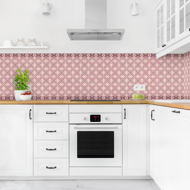 Kitchen splashback patterns Geometrical Tile Mix Hearts Orange