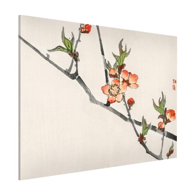 Kitchen Asian Vintage Drawing Cherry Blossom Branch