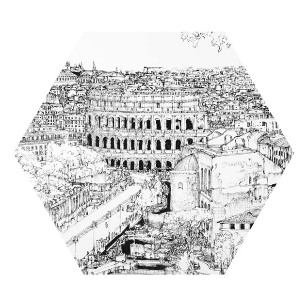 Prints black and white City Study - Rome