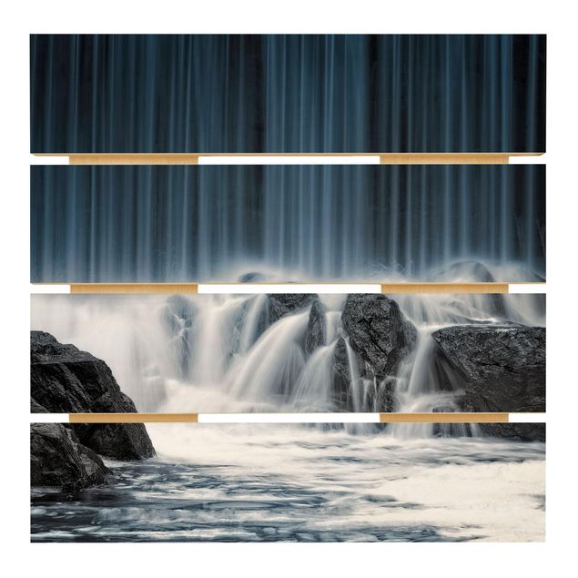 Wood photo prints Waterfall In Finland