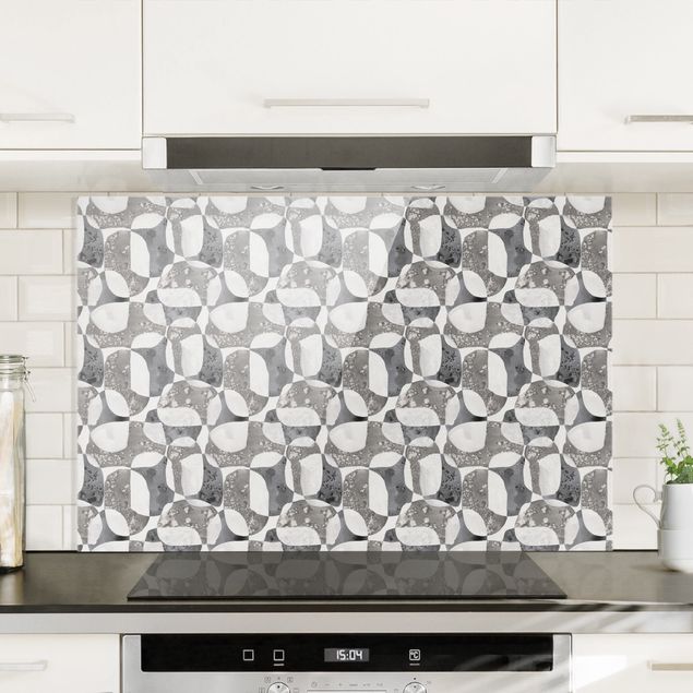 Kitchen Living Stones Pattern In Grey