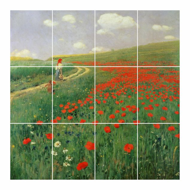 Kitchen tile stickers Pál Szinyei-Merse - Summer Landscape With A Blossoming Poppy
