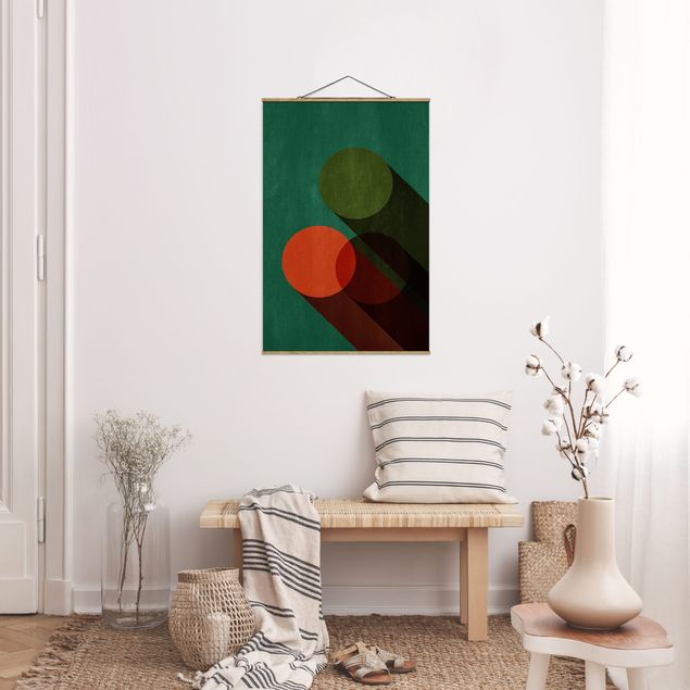 Canvas art Abstract Shapes - Circles In Green And Red