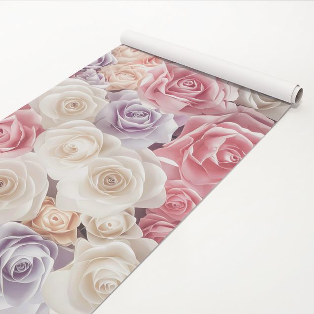 Adhesive films window sill Pastel Paper Art Roses