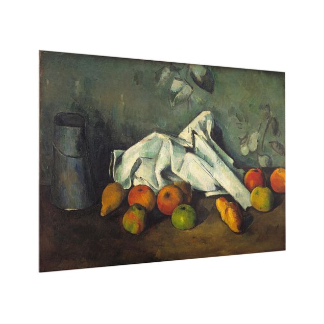 Glass splashback fruits and vegetables Paul Cézanne - Milk Can And Apples