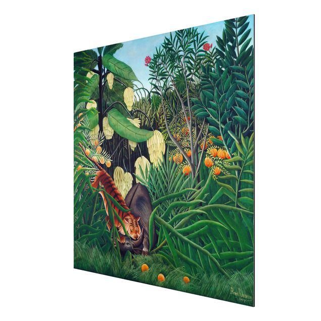 Landscape canvas prints Henri Rousseau - Fight Between A Tiger And A Buffalo