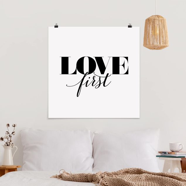 Quote wall art Love First