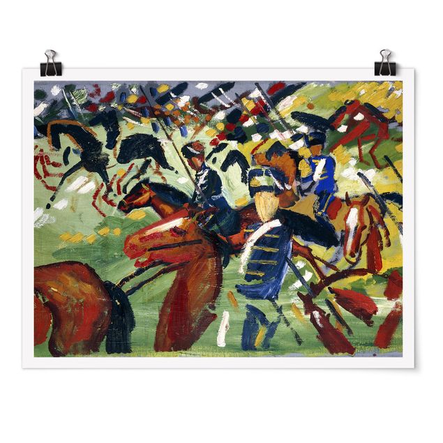 Art prints August Macke - Hussars On A Sortie
