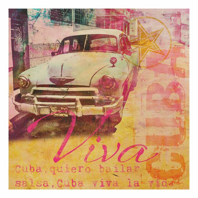 Wood prints sayings & quotes Cuban Vintage Collage