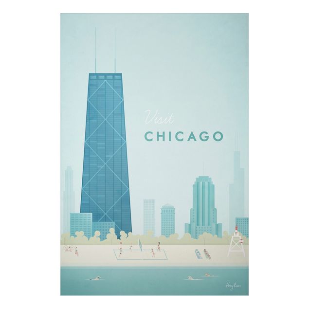 Canvas art Travel Poster - Chicago