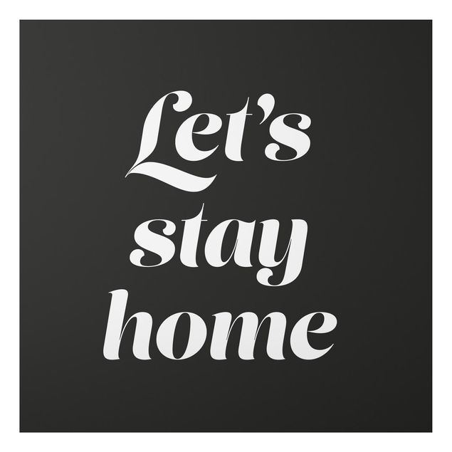 Family canvas art Let's stay home Typo