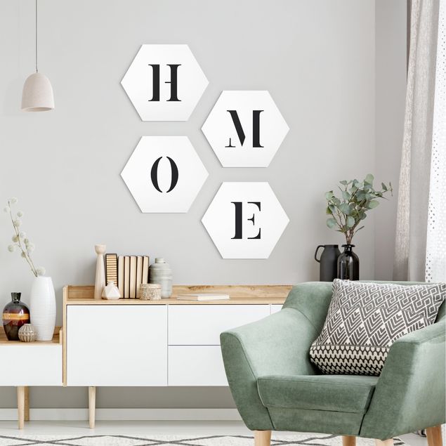 Quote wall art Letters HOME Black Set II