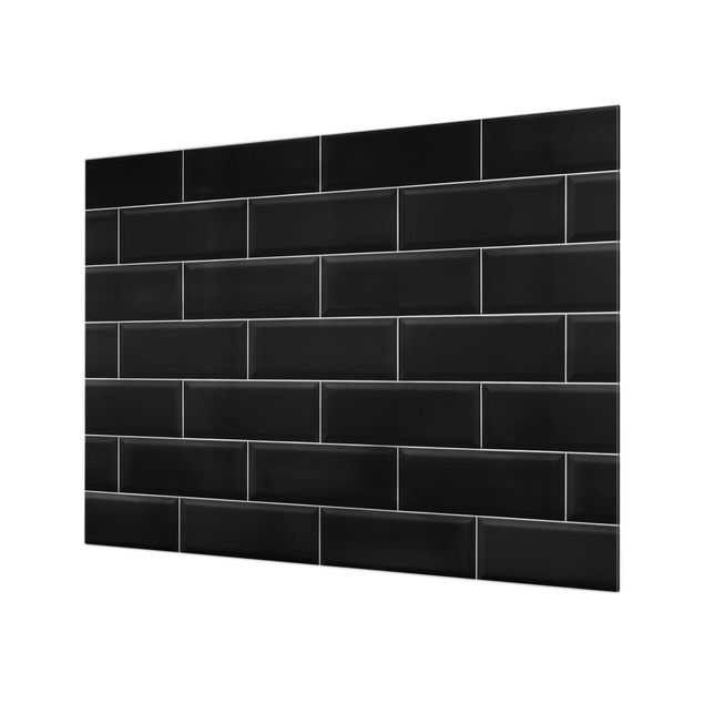 Glass splashback Ceramic Tiles Black