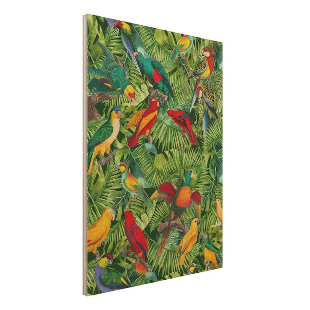 Kitchen Colourful Collage - Parrots In The Jungle