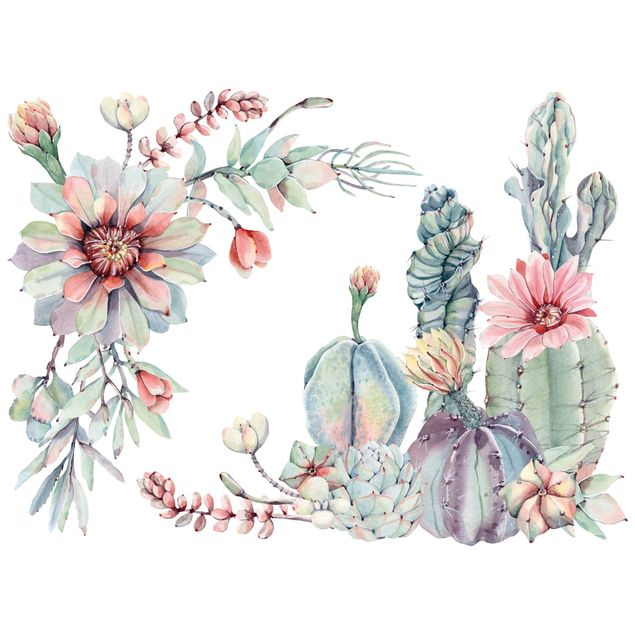 Wall stickers Watercolour Cactus Flower Ornament XXL