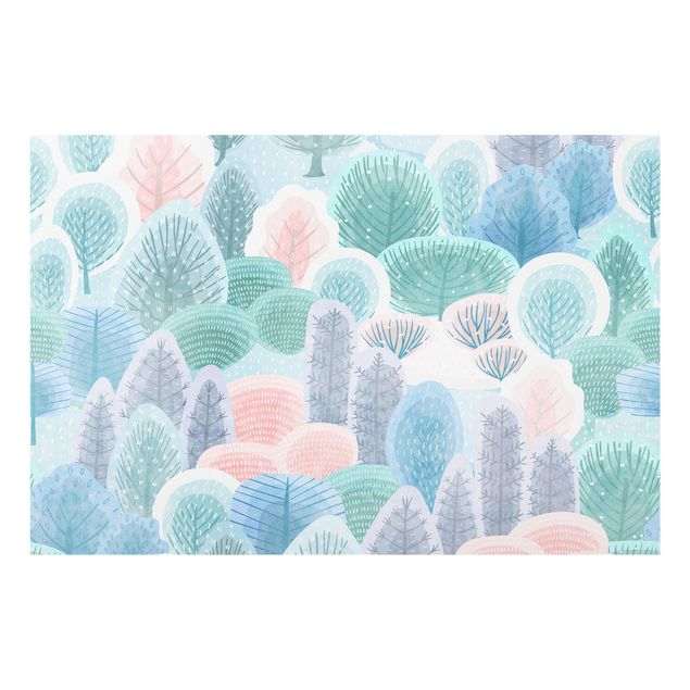 Splashback - Happy Forest In Pastel - Landscape format 3:2