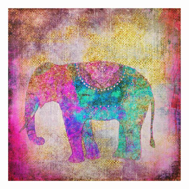 Prints elefant Colourful Collage - Indian Elephant
