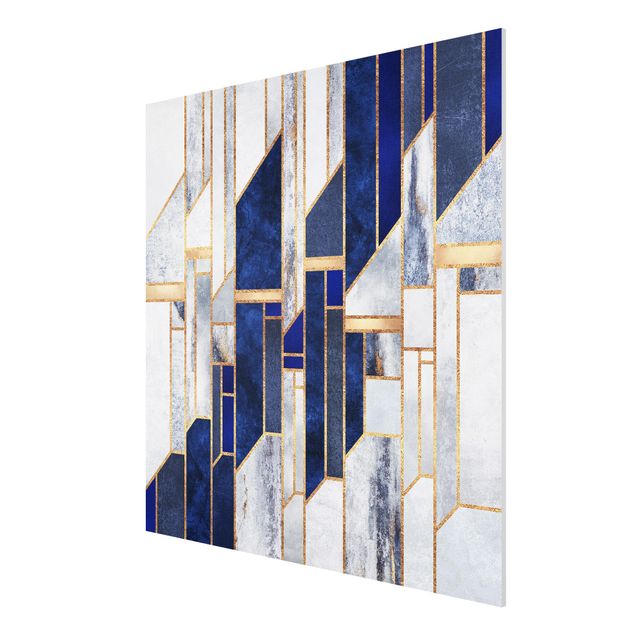 Abstract canvas wall art Geometric Shapes With Gold