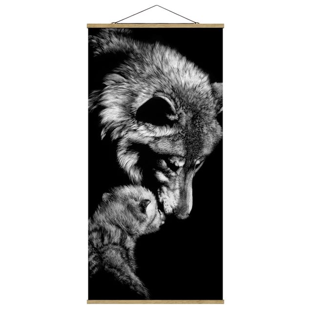 Prints black and white Wolf In The Dark