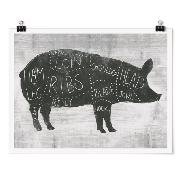 Prints modern Butcher Board - Pig